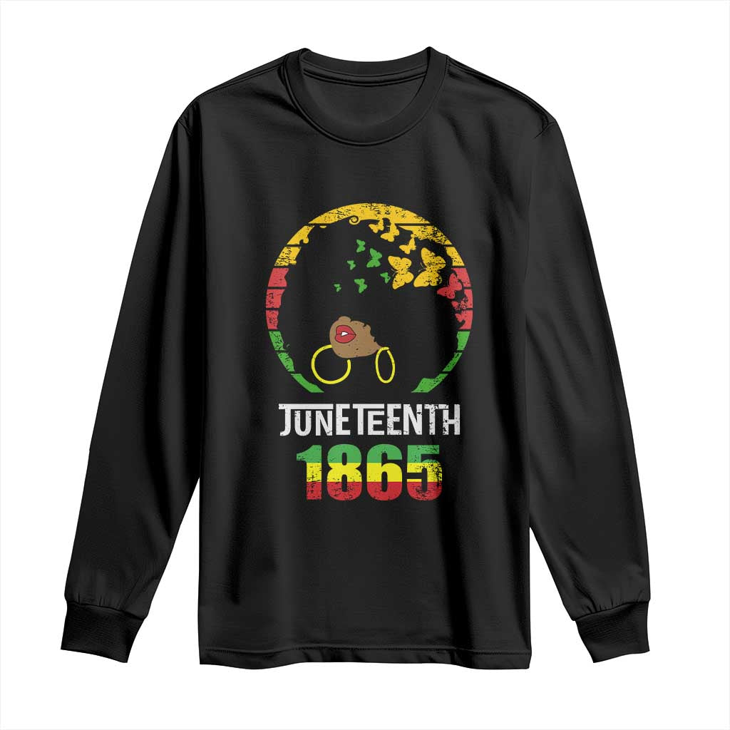 Juneteenth 1865 Long Sleeve Shirt Retro Black Woman Pride