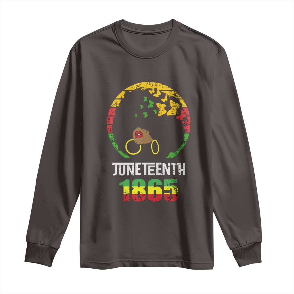 Juneteenth 1865 Long Sleeve Shirt Retro Black Woman Pride