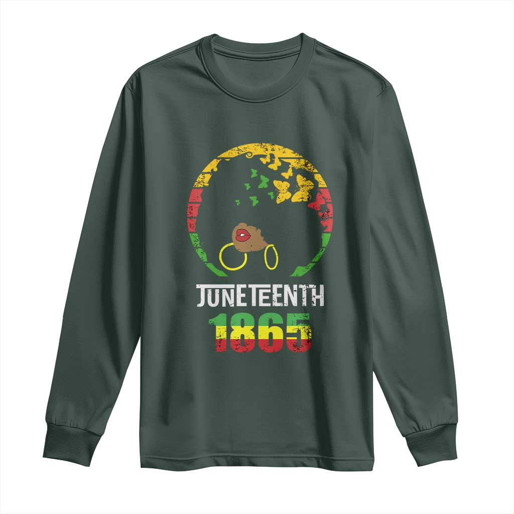 Juneteenth 1865 Long Sleeve Shirt Retro Black Woman Pride