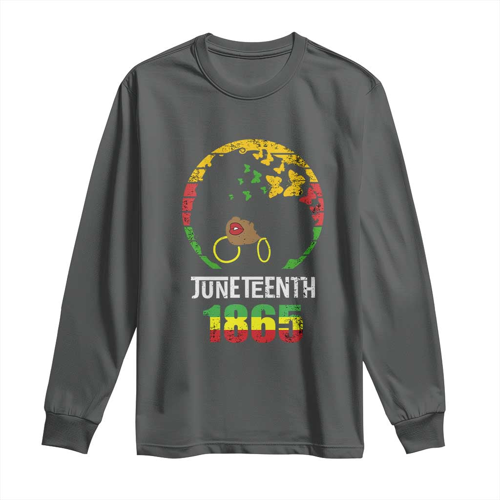 Juneteenth 1865 Long Sleeve Shirt Retro Black Woman Pride
