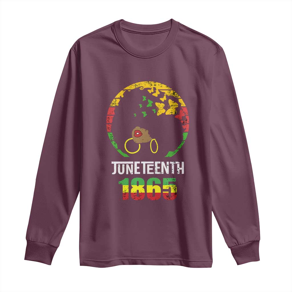 Juneteenth 1865 Long Sleeve Shirt Retro Black Woman Pride