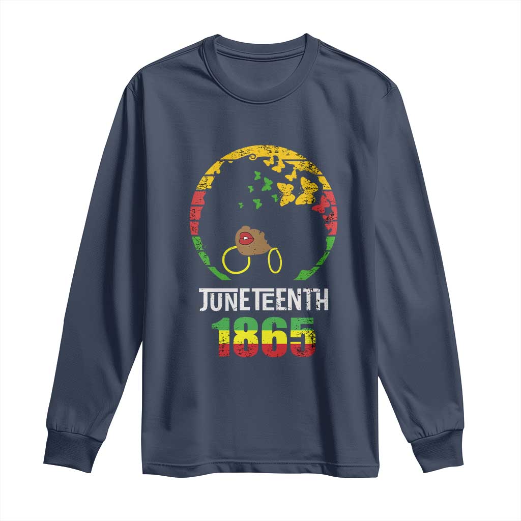 Juneteenth 1865 Long Sleeve Shirt Retro Black Woman Pride