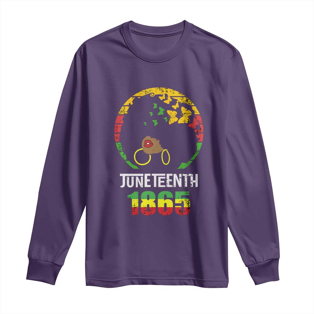 Juneteenth 1865 Long Sleeve Shirt Retro Black Woman Pride