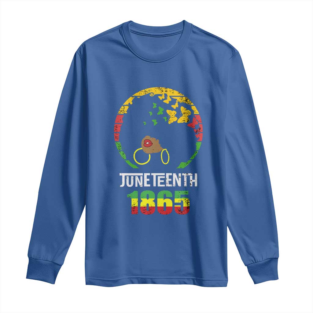 Juneteenth 1865 Long Sleeve Shirt Retro Black Woman Pride