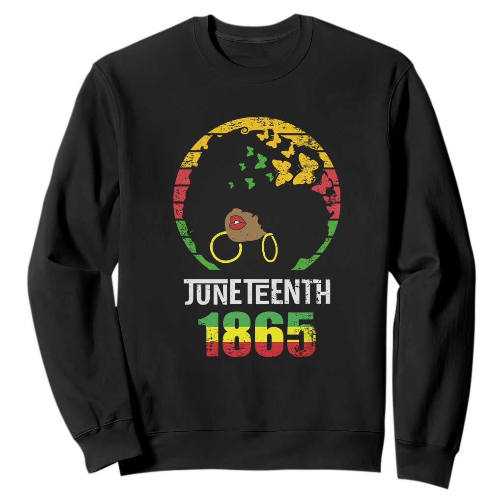 Juneteenth 1865 Sweatshirt Retro Black Woman Pride