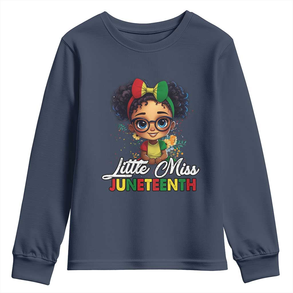 Little Miss Juneteenth Youth Long Sleeve Shirt Since 1865 Black History