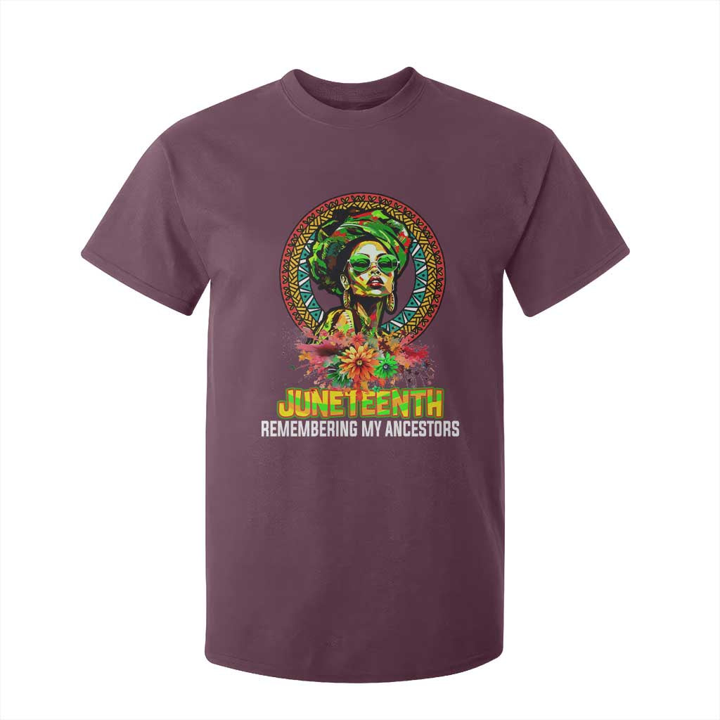 Juneteenth 1865 T Shirt For Kid Remembering Ancestors African American Woman