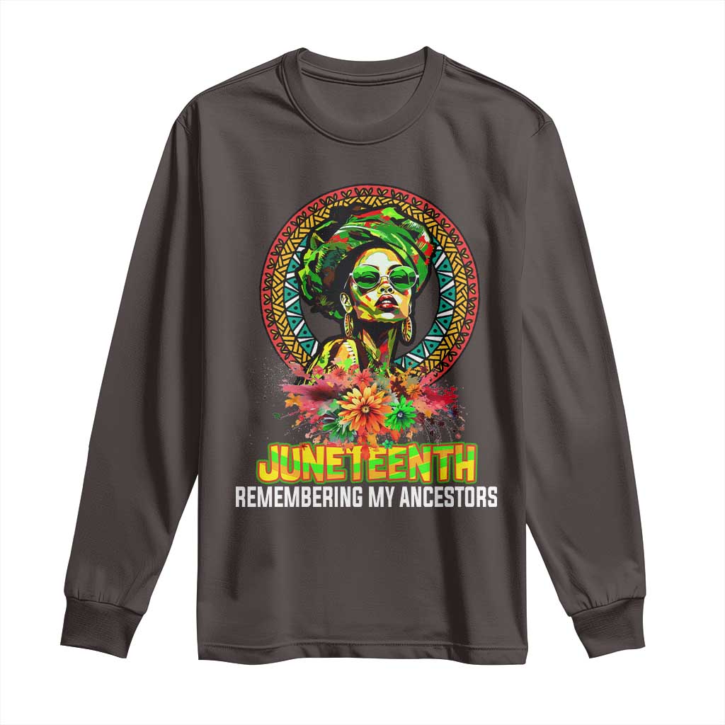 Juneteenth 1865 Long Sleeve Shirt Remembering Ancestors African American Woman