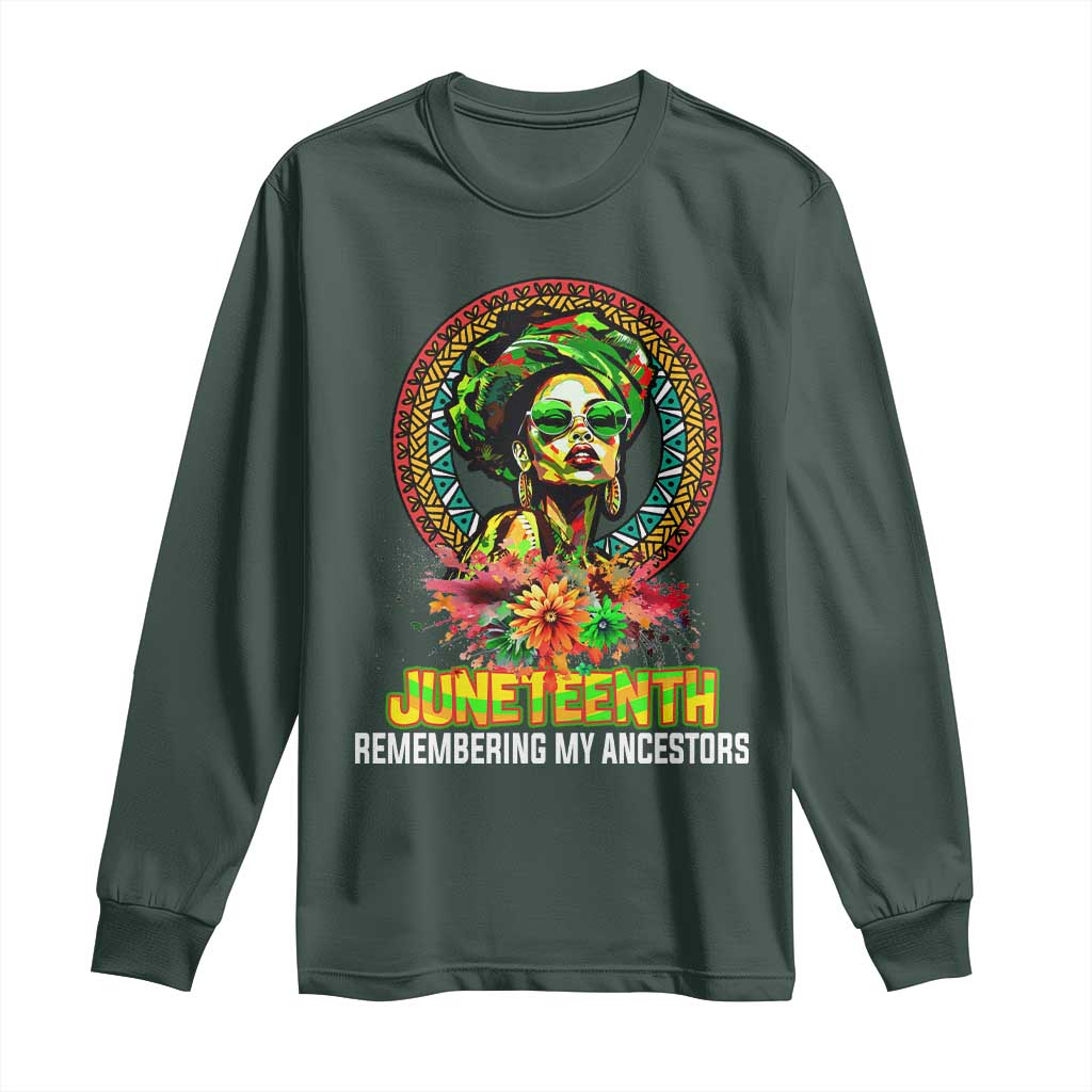 Juneteenth 1865 Long Sleeve Shirt Remembering Ancestors African American Woman