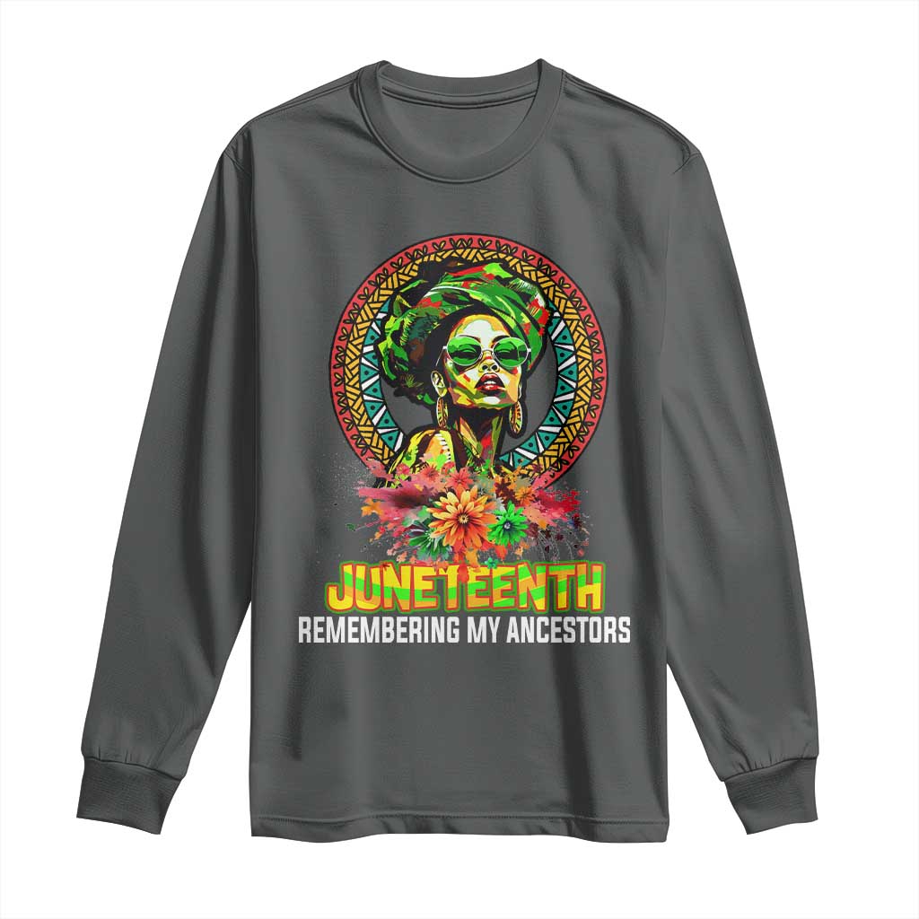 Juneteenth 1865 Long Sleeve Shirt Remembering Ancestors African American Woman