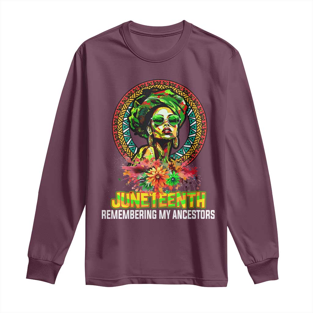 Juneteenth 1865 Long Sleeve Shirt Remembering Ancestors African American Woman