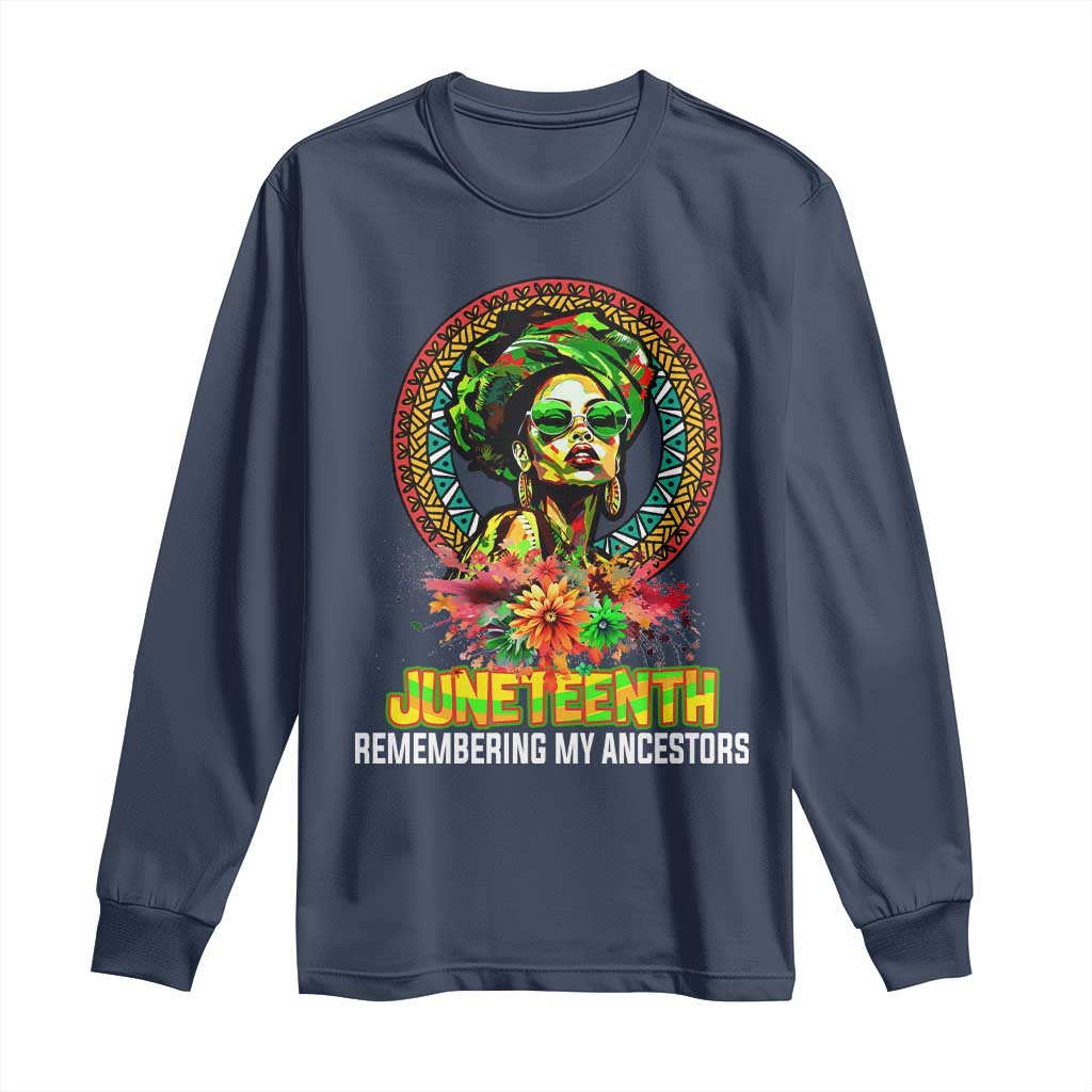 Juneteenth 1865 Long Sleeve Shirt Remembering Ancestors African American Woman