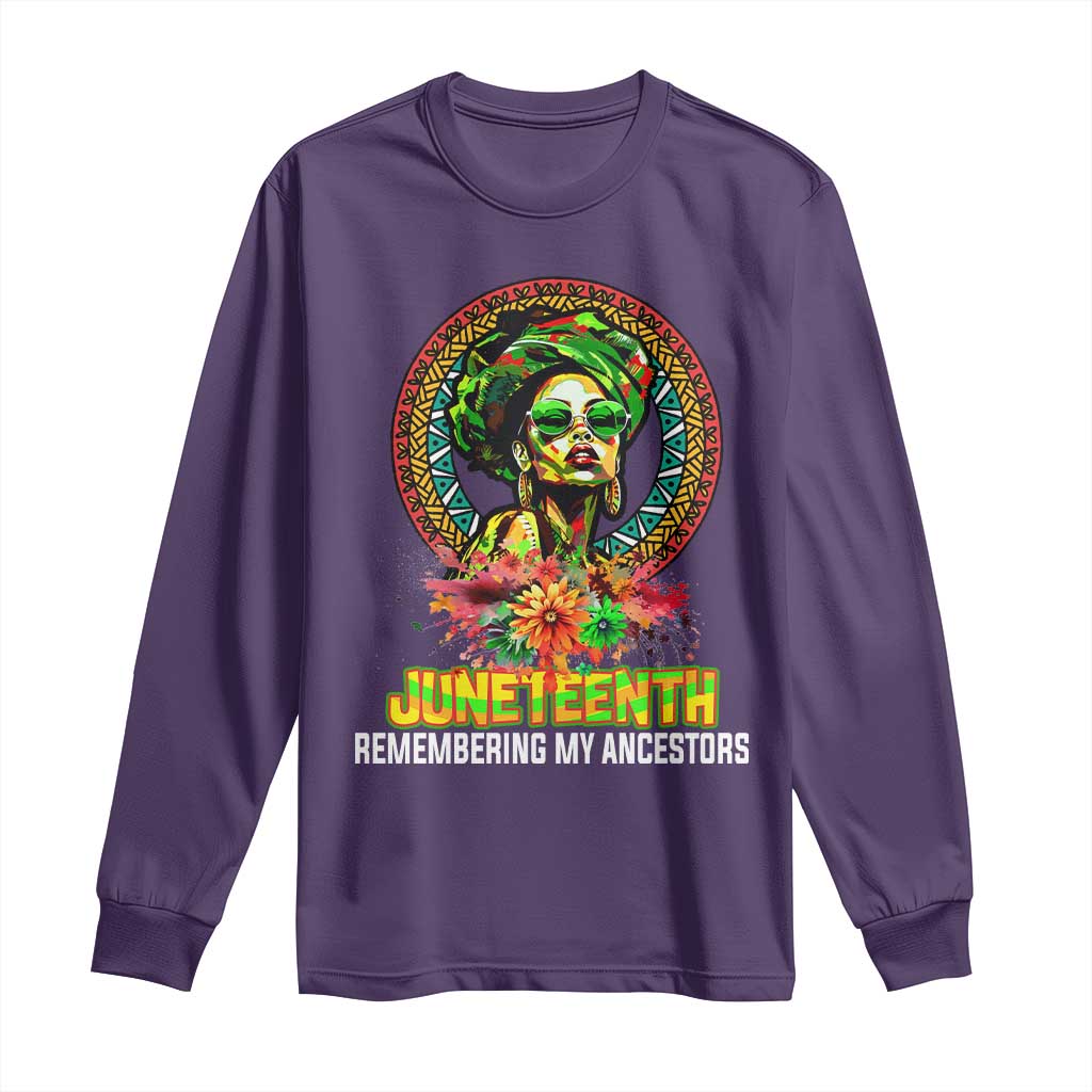 Juneteenth 1865 Long Sleeve Shirt Remembering Ancestors African American Woman
