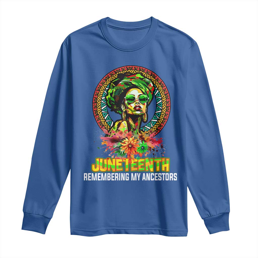 Juneteenth 1865 Long Sleeve Shirt Remembering Ancestors African American Woman
