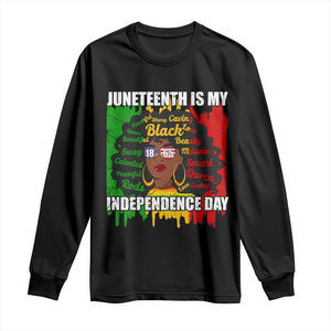 Juneteenth Is My Independence Day Long Sleeve Shirt Since 1865 African American Woman