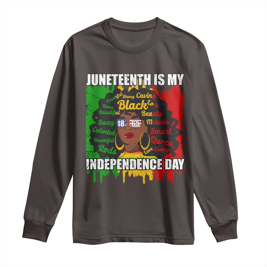 Juneteenth Is My Independence Day Long Sleeve Shirt Since 1865 African American Woman