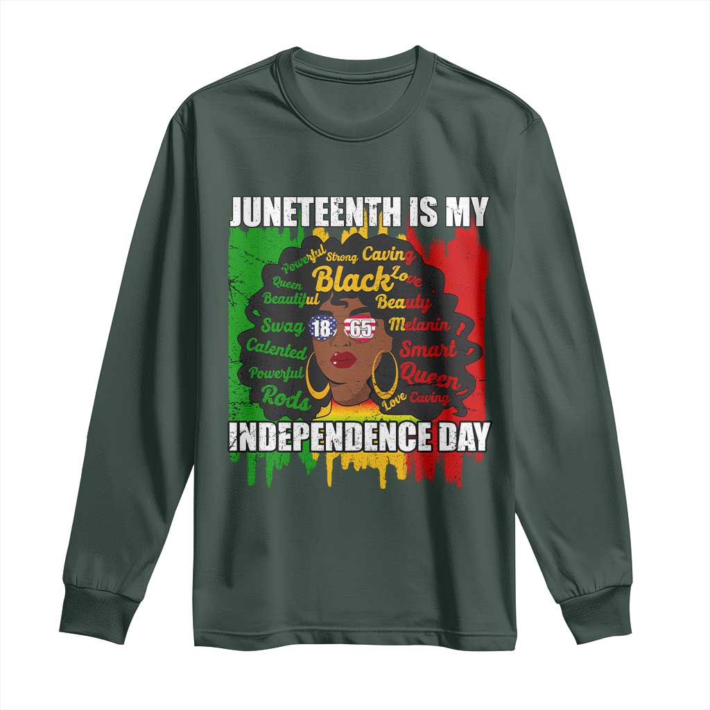 Juneteenth Is My Independence Day Long Sleeve Shirt Since 1865 African American Woman