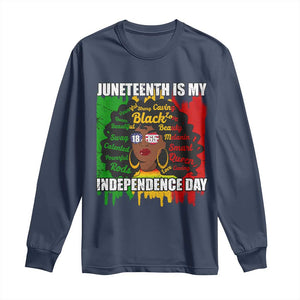Juneteenth Is My Independence Day Long Sleeve Shirt Since 1865 African American Woman