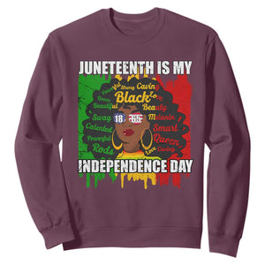 Juneteenth Is My Independence Day Sweatshirt Since 1865 African American Woman