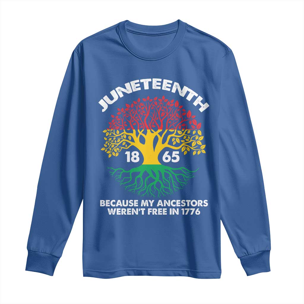 Juneteenth 1865 Long Sleeve Shirt Because My Ancestor Weren't Free In 1776 African American Roots
