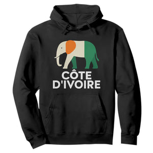 Proud Côte d'Ivoire Elephant Ivory Coast Flag Hoodie Ivorian Pride Retro Souvenir