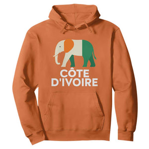 Proud Côte d'Ivoire Elephant Ivory Coast Flag Hoodie Ivorian Pride Retro Souvenir
