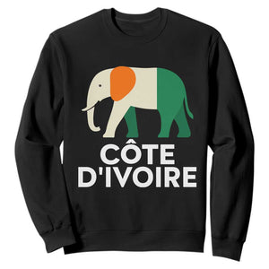 Proud Côte d'Ivoire Elephant Ivory Coast Flag Sweatshirt Ivorian Pride Retro Souvenir