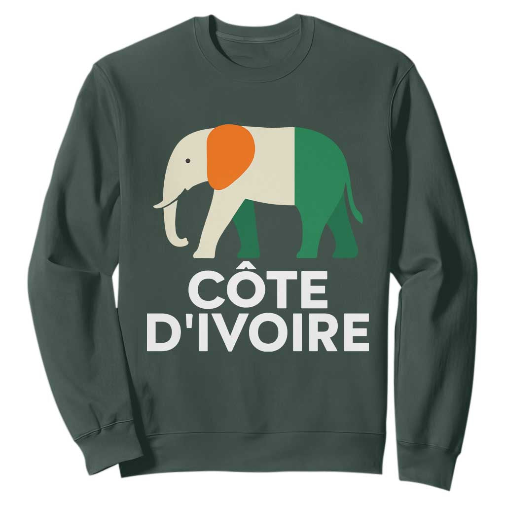 Proud Côte d'Ivoire Elephant Ivory Coast Flag Sweatshirt Ivorian Pride Retro Souvenir