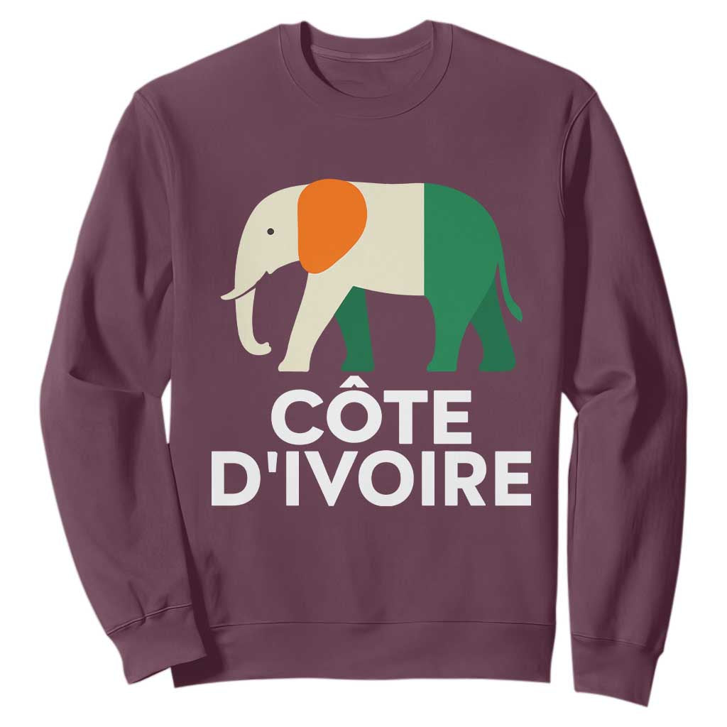 Proud Côte d'Ivoire Elephant Ivory Coast Flag Sweatshirt Ivorian Pride Retro Souvenir