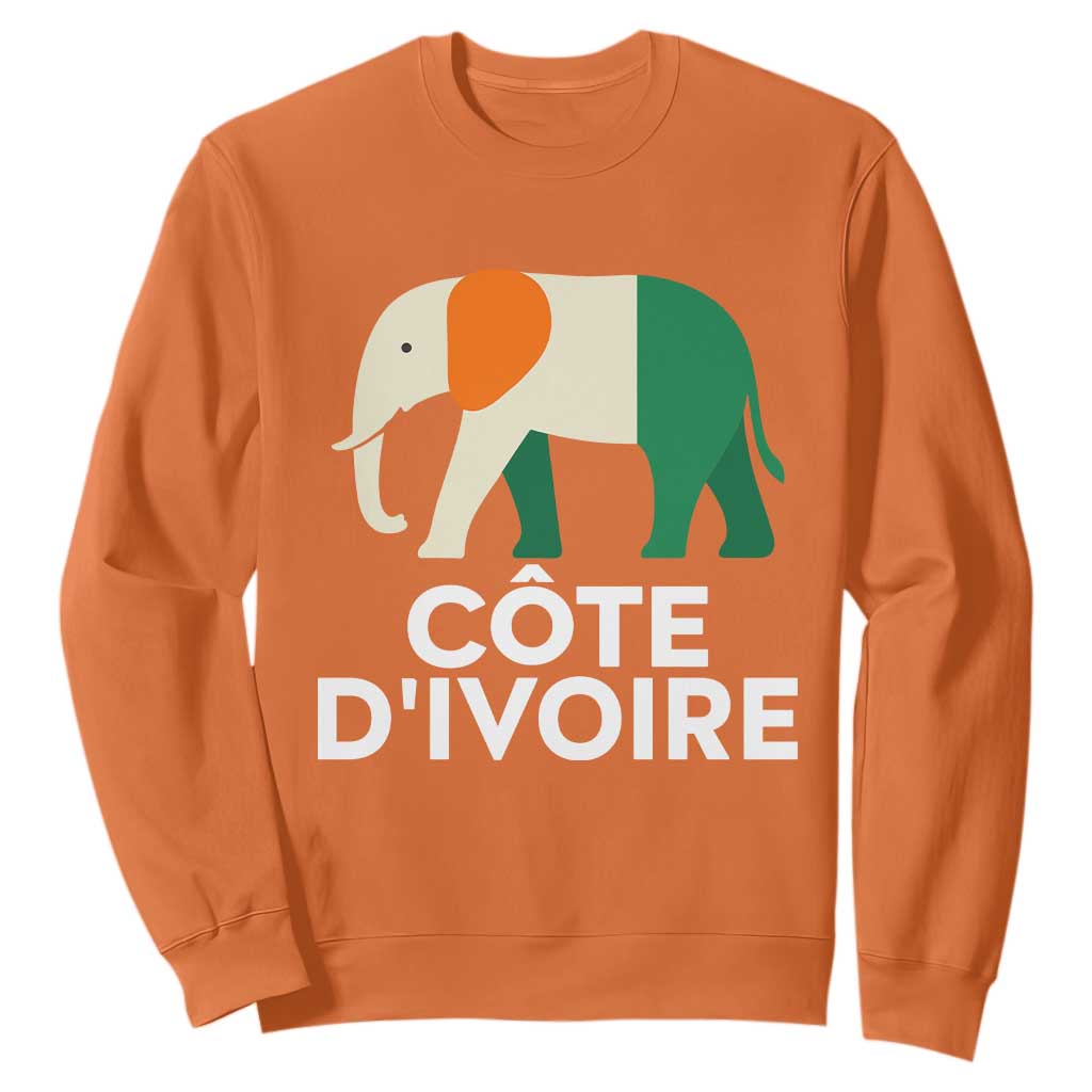 Proud Côte d'Ivoire Elephant Ivory Coast Flag Sweatshirt Ivorian Pride Retro Souvenir