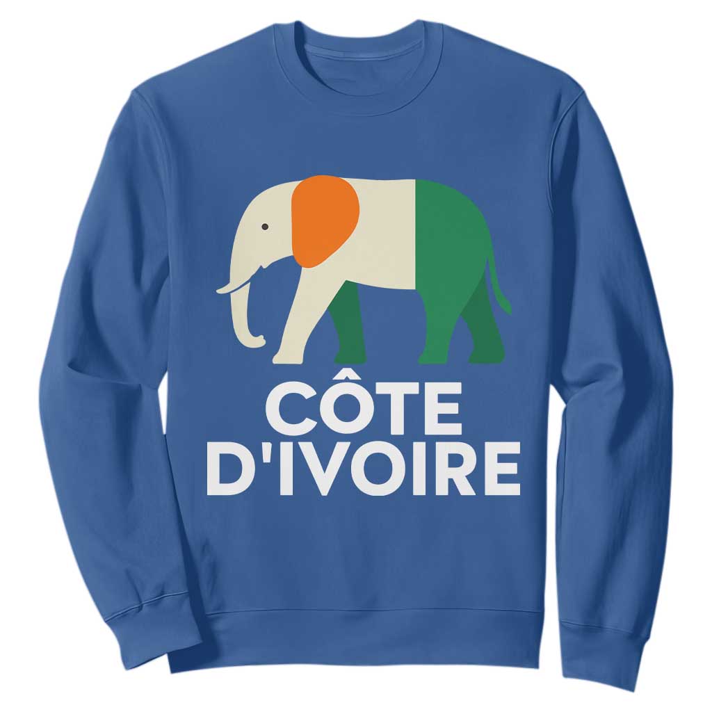 Proud Côte d'Ivoire Elephant Ivory Coast Flag Sweatshirt Ivorian Pride Retro Souvenir