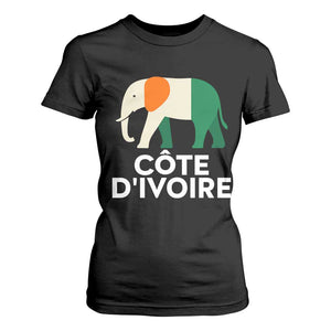 Proud Côte d'Ivoire Elephant Ivory Coast Flag T Shirt For Women Ivorian Pride Retro Souvenir