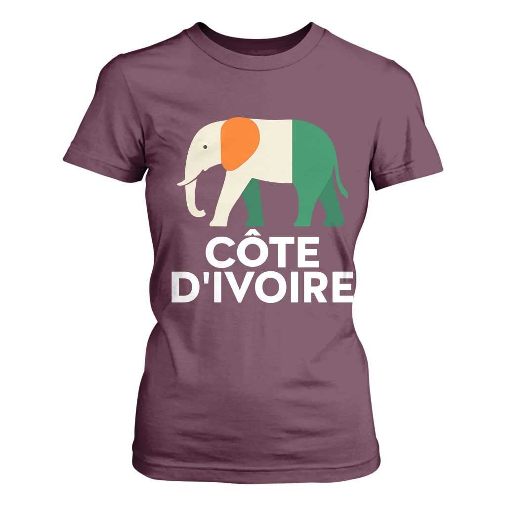 Proud Côte d'Ivoire Elephant Ivory Coast Flag T Shirt For Women Ivorian Pride Retro Souvenir