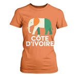 Proud Côte d'Ivoire Elephant Ivory Coast Flag T Shirt For Women Ivorian Pride Retro Souvenir