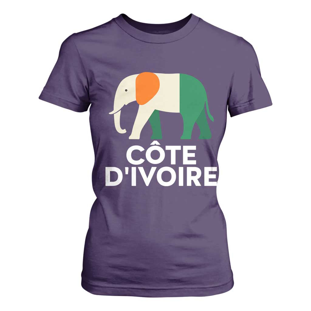 Proud Côte d'Ivoire Elephant Ivory Coast Flag T Shirt For Women Ivorian Pride Retro Souvenir