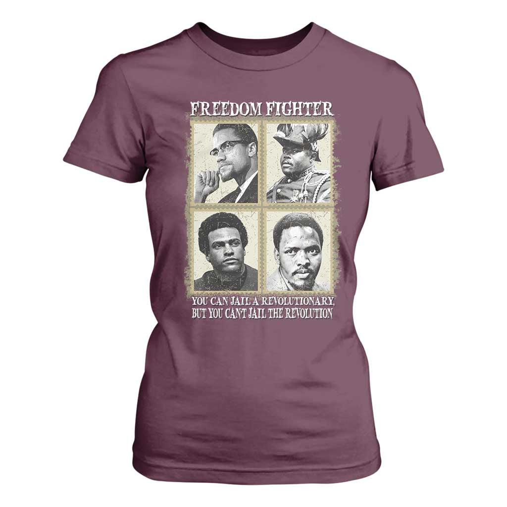 Freedom Fighters Heritage T Shirt For Women Malcolm X Marcus Garvey Huey P Newton Steve Biko Revolution - African Pride