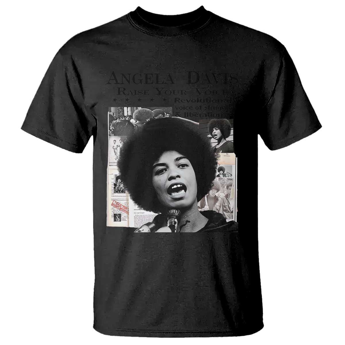 Angela Davis T Shirt Raise Your Voice Revolutionary Power Liberation - African Pride