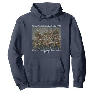 Harlem Hellfighters 1919 WWII Heroes Hoodie Cross of War Medal African American Black History - African Pride