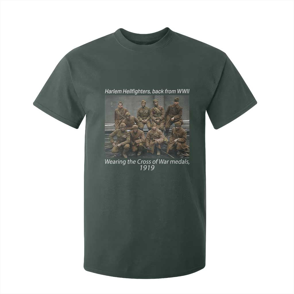 Harlem Hellfighters 1919 WWII Heroes T Shirt For Kid Cross of War Medal African American Black History - African Pride