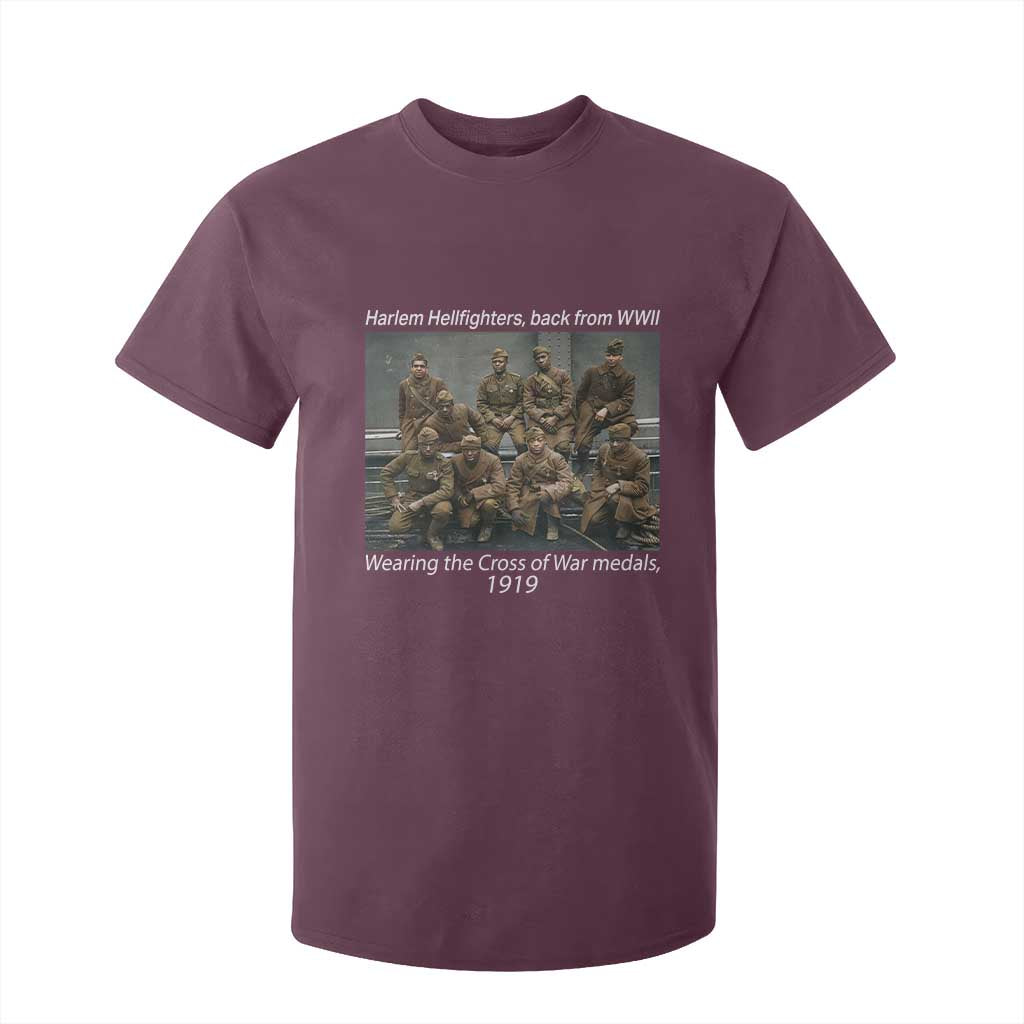 Harlem Hellfighters 1919 WWII Heroes T Shirt For Kid Cross of War Medal African American Black History - African Pride