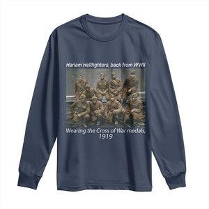 Harlem Hellfighters 1919 WWII Heroes Long Sleeve Shirt Cross of War Medal African American Black History - African Pride