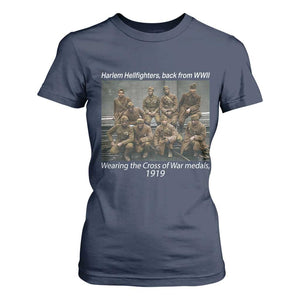 Harlem Hellfighters 1919 WWII Heroes T Shirt For Women Cross of War Medal African American Black History - African Pride