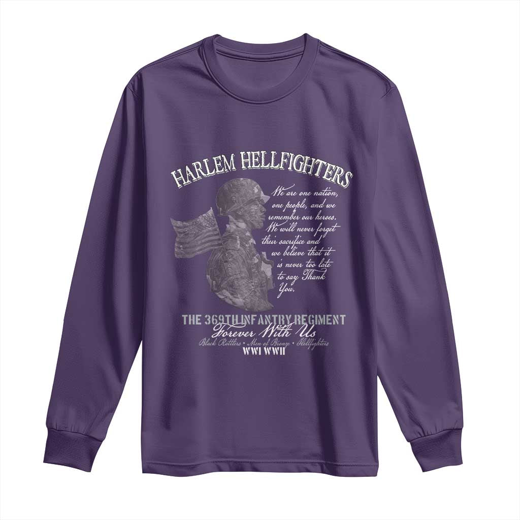Harlem Hellfighters Tribute Long Sleeve Shirt 369th Infantry Regiment Military Soldiers Vintage - African Pride