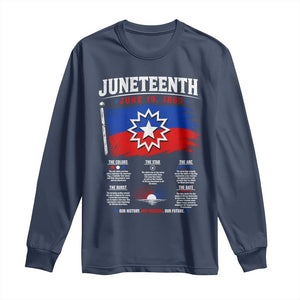 Educational Juneteenth Flag Symbolism Infographic Long Sleeve Shirt Freedom Day June 19 1865 History Meaning