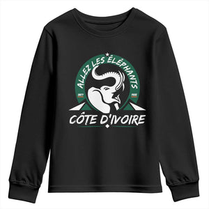 Allez Les Elephants Cote d'Ivoire Soccer Fan Youth Sweatshirt Ivory Coast Pride Football Lovers