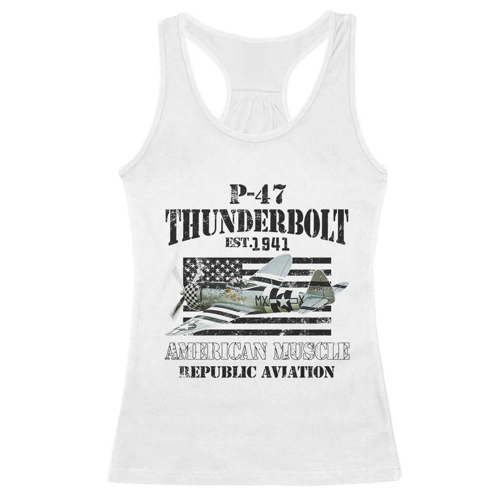 P-47 Thunderbolt WWII Airplane Racerback Tank Top American Muscle Vintage