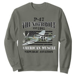 P-47 Thunderbolt WWII Airplane Sweatshirt American Muscle Vintage