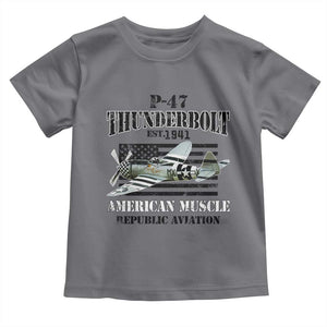 P-47 Thunderbolt WWII Airplane Toddler T Shirt American Muscle Vintage