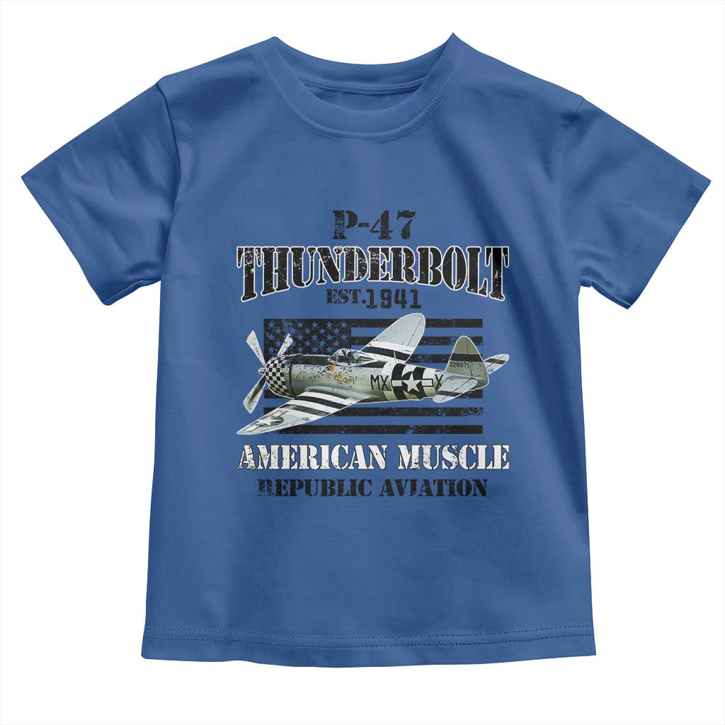 P-47 Thunderbolt WWII Airplane Toddler T Shirt American Muscle Vintage
