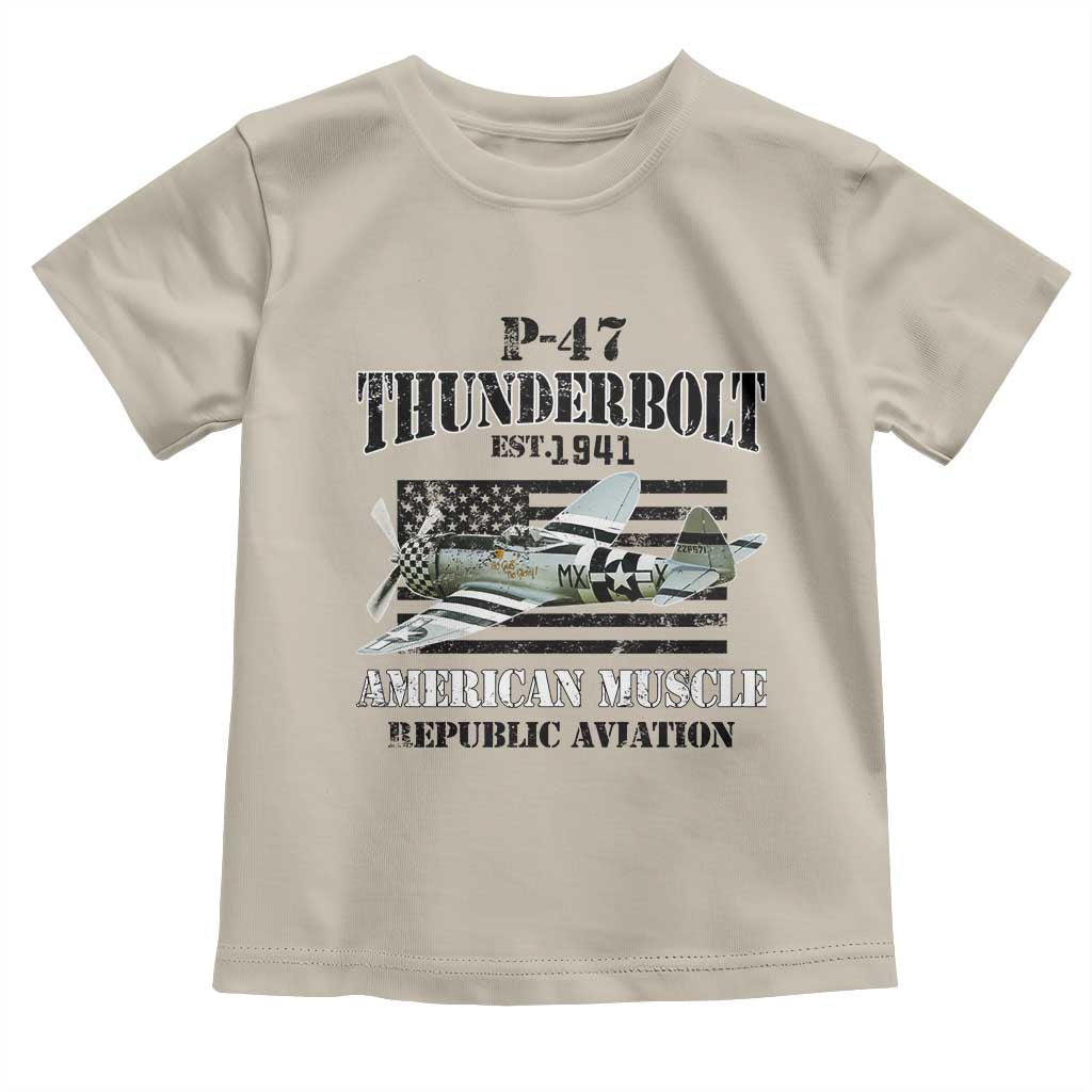 P-47 Thunderbolt WWII Airplane Toddler T Shirt American Muscle Vintage